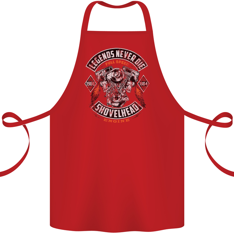 Legends Never Die Biker Motorbike Cotton Apron 100% Organic Red