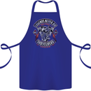 Legends Never Die Biker Motorbike Cotton Apron 100% Organic Royal Blue
