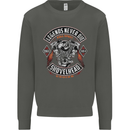Legends Never Die Biker Motorbike Kids Sweatshirt Jumper Storm Grey