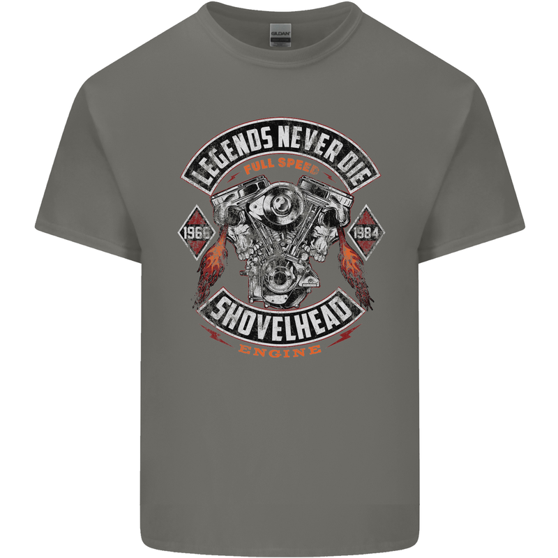 Legends Never Die Biker Motorbike Kids T-Shirt Childrens Charcoal