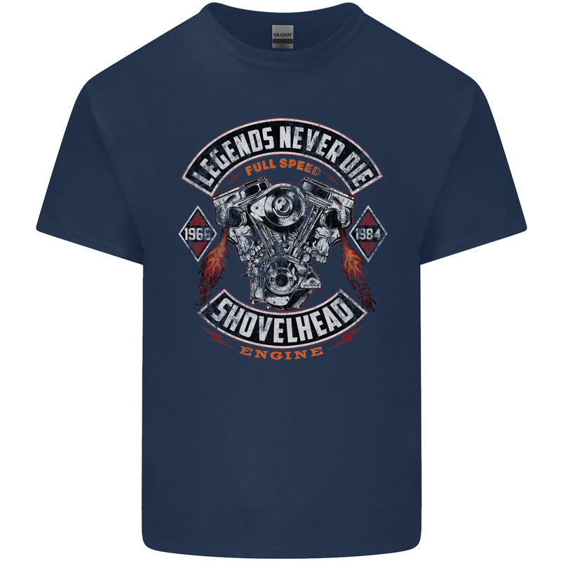Legends Never Die Biker Motorbike Kids T-Shirt Childrens Navy Blue