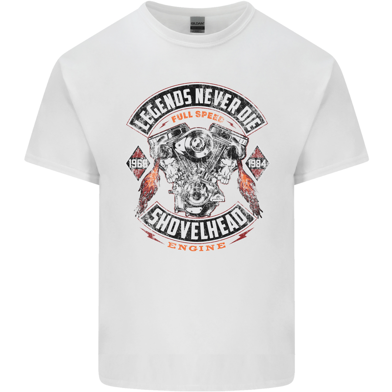 Legends Never Die Biker Motorbike Kids T-Shirt Childrens White