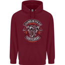 Legends Never Die Biker Motorbike Mens 80% Cotton Hoodie Maroon