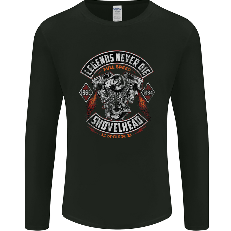 Legends Never Die Biker Motorbike Mens Long Sleeve T-Shirt Black