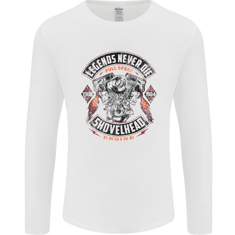 Legends Never Die Biker Motorbike Mens Long Sleeve T-Shirt White