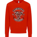 Legends Never Die Biker Motorbike Mens Sweatshirt Jumper Bright Red