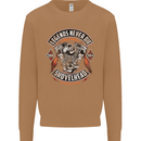Legends Never Die Biker Motorbike Mens Sweatshirt Jumper Caramel Latte