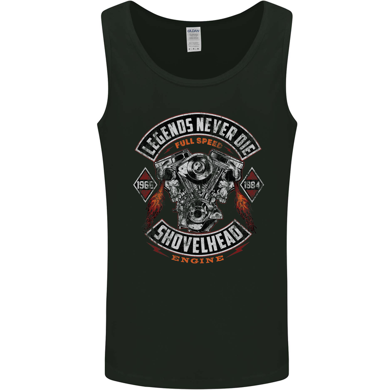 Legends Never Die Biker Motorbike Mens Vest Tank Top Black