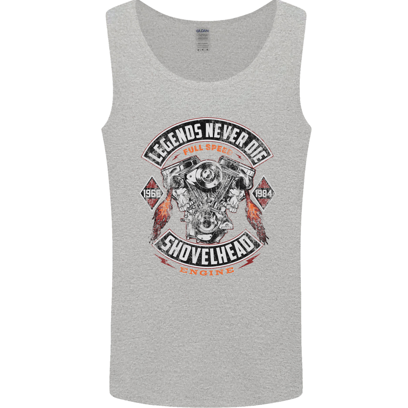 Legends Never Die Biker Motorbike Mens Vest Tank Top Sports Grey