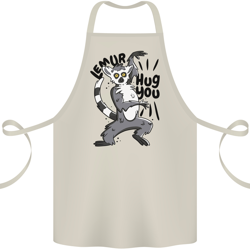 Lemur Hug You Cotton Apron 100% Organic Natural