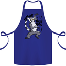 Lemur Hug You Cotton Apron 100% Organic Royal Blue