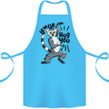 Lemur Hug You Cotton Apron 100% Organic Turquoise