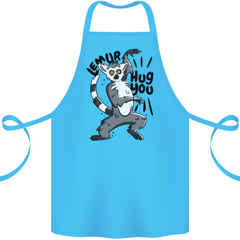 Lemur Hug You Cotton Apron 100% Organic Turquoise