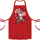 Lemur Hug You Funny Cotton Apron 100% Organic Red