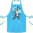 Lemur Hug You Funny Cotton Apron 100% Organic Turquoise