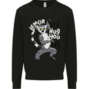 Lemur Hug You Funny Kids Sweatshirt Jumper Black