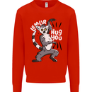 Lemur Hug You Funny Kids Sweatshirt Jumper Bright Red
