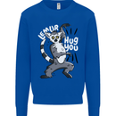 Lemur Hug You Funny Kids Sweatshirt Jumper Royal Blue