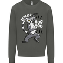 Lemur Hug You Funny Kids Sweatshirt Jumper Storm Grey