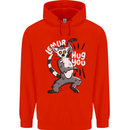 Lemur Hug You Funny Mens 80% Cotton Hoodie Bright Red