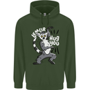 Lemur Hug You Funny Mens 80% Cotton Hoodie Forest Green