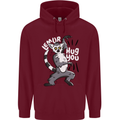 Lemur Hug You Funny Mens 80% Cotton Hoodie Maroon