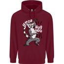 Lemur Hug You Funny Mens 80% Cotton Hoodie Maroon