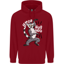 Lemur Hug You Funny Mens 80% Cotton Hoodie Red