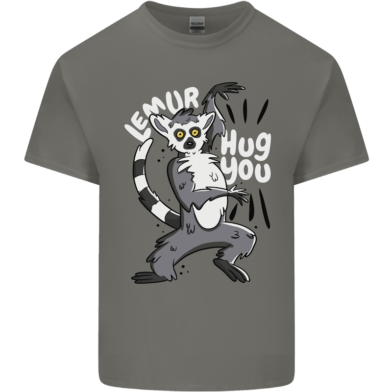 Lemur Hug You Funny Mens Cotton T-Shirt Tee Top Charcoal