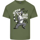 Lemur Hug You Funny Mens Cotton T-Shirt Tee Top Military Green