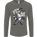 Lemur Hug You Funny Mens Long Sleeve T-Shirt Charcoal