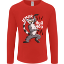 Lemur Hug You Funny Mens Long Sleeve T-Shirt Red