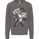 Lemur Hug You Funny Mens Sweatshirt Jumper Charcoal