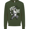 Lemur Hug You Funny Mens Sweatshirt Jumper Forest Green