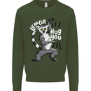 Lemur Hug You Funny Mens Sweatshirt Jumper Forest Green