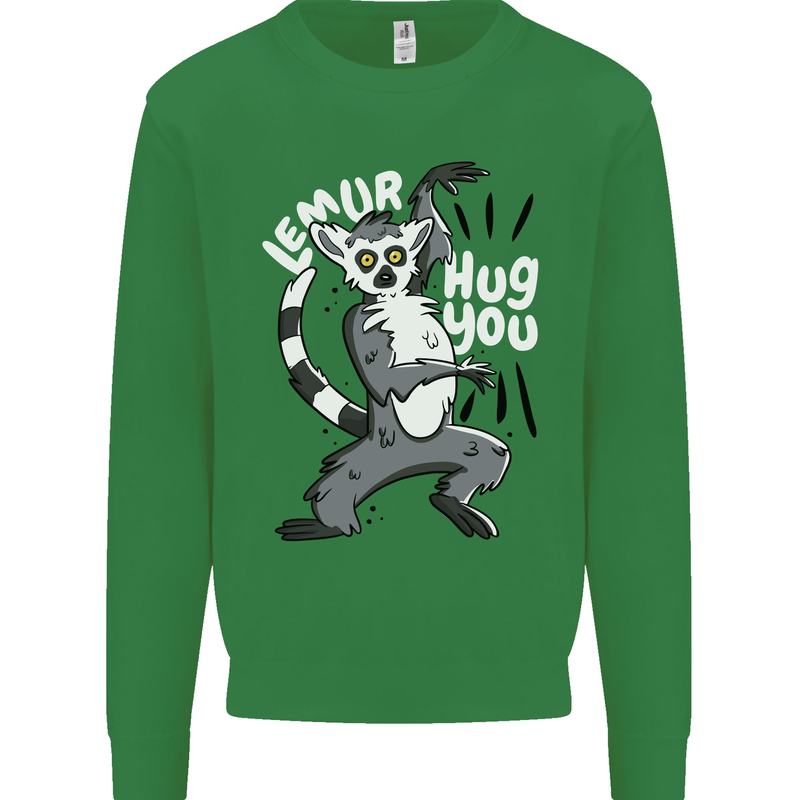Lemur Hug You Funny Mens Sweatshirt Jumper Irish Green