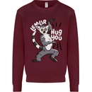 Lemur Hug You Funny Mens Sweatshirt Jumper Maroon
