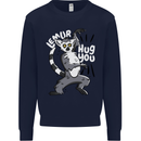 Lemur Hug You Funny Mens Sweatshirt Jumper Navy Blue