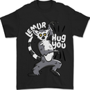 Lemur Hug You Funny Mens T-Shirt 100% Cotton Black