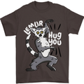 Lemur Hug You Funny Mens T-Shirt 100% Cotton Dark Chocolate