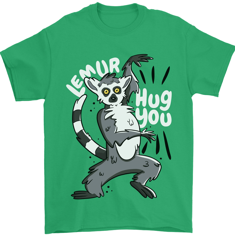 Lemur Hug You Funny Mens T-Shirt 100% Cotton Irish Green