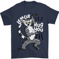 Lemur Hug You Funny Mens T-Shirt 100% Cotton Navy Blue
