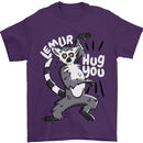 Lemur Hug You Funny Mens T-Shirt 100% Cotton Purple
