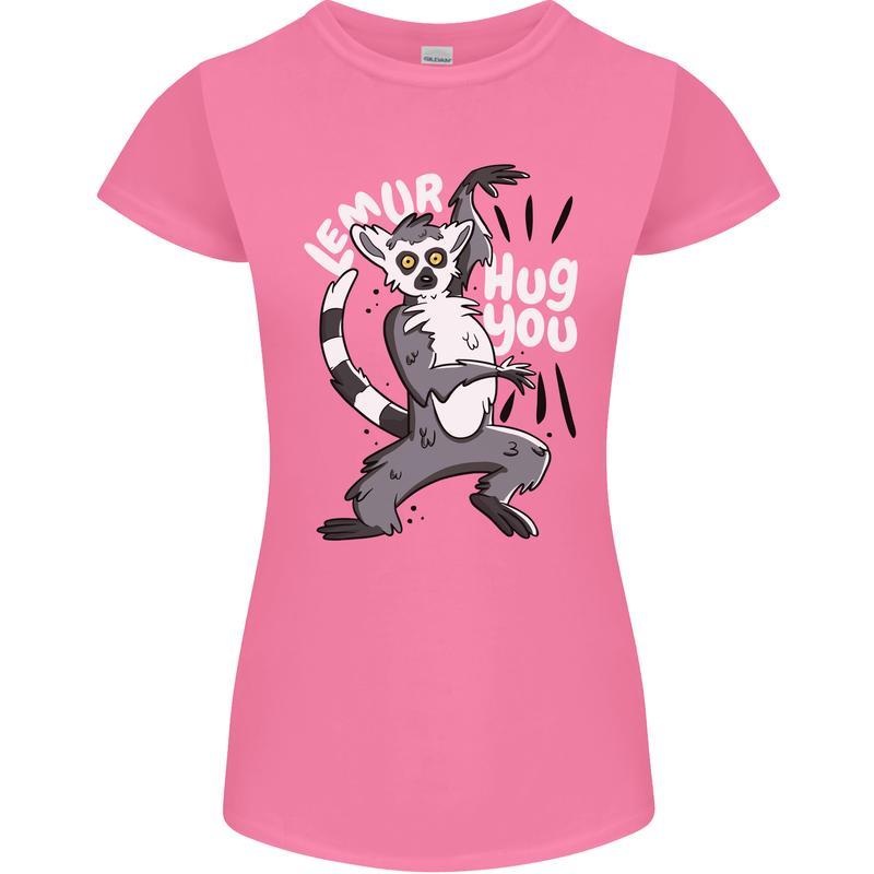 Lemur Hug You Funny Womens Petite Cut T-Shirt Azalea