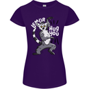 Lemur Hug You Funny Womens Petite Cut T-Shirt Purple