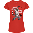 Lemur Hug You Funny Womens Petite Cut T-Shirt Red