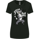 Lemur Hug You Funny Womens Wider Cut T-Shirt Black