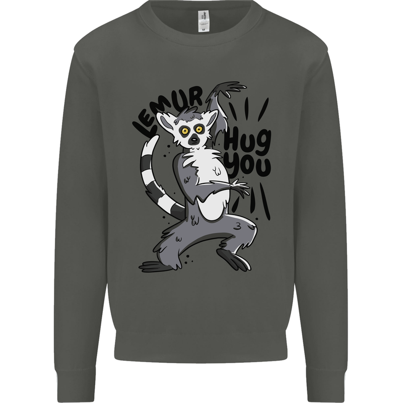Lemur Hug You Kids Sweatshirt Jumper Storm Grey