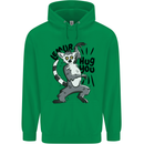 Lemur Hug You Mens 80% Cotton Hoodie Irish Green