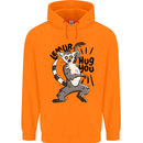 Lemur Hug You Mens 80% Cotton Hoodie Orange